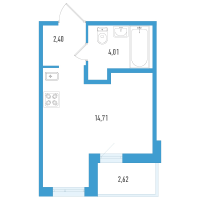 Студия № 11в Корп.: 1 , Секция 3  в ЖК AEROCITY Life