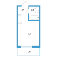 Студия № 5е Корп.: 1 , Секция 6  в ЖК AEROCITY Life