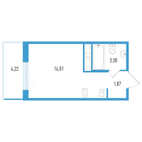 Студия № 40в Корп.: 1 , Секция 3  в ЖК AEROCITY Life