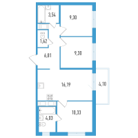 4 ккв (Евро) № 8а Корп.: 1 , Секция 1  в ЖК AEROCITY Life