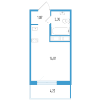Студия № 24г Корп.: 1 , Секция 4  в ЖК AEROCITY Life