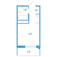 Студия № 18е Корп.: 1 , Секция 6  в ЖК AEROCITY Life