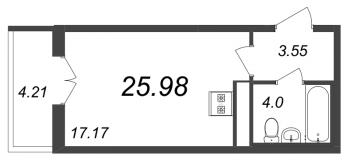 Студия № 69г Корп.: 2 Уч. 22 , Секция 4  в ЖК AEROCITY