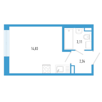 Студия № 6е Корп.: 7 Уч. 23 , Секция е  в ЖК AEROCITY