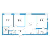 4 ккв (Евро) № 2и Корп.: 7 Уч. 23 , Секция и  в ЖК AEROCITY