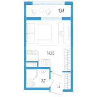 Студия № 54е Корп.: 6 Уч. 20 , Секция 6  в ЖК AEROCITY