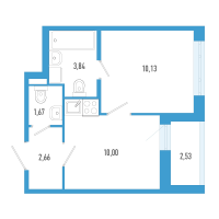 1 ккв № 4и Корп.: 7 Уч. 23 , Секция и  в ЖК AEROCITY