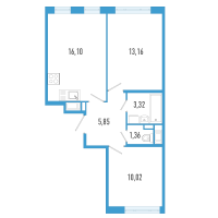 3 ккв (Евро) № 1з Корп.: 7 Уч. 23 , Секция з  в ЖК AEROCITY