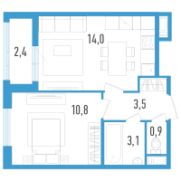 1 ккв № 87з Корп.: 6 Уч. 20 , Секция 8  в ЖК AEROCITY
