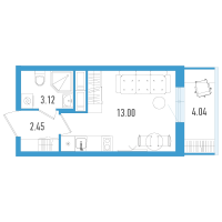 Студия № 66з Корп.: 3 Уч. 21 , Секция 8  в ЖК AEROCITY