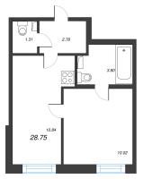 1 ккв № 7а Корп.: 7 Уч. 23 , Секция а  в ЖК AEROCITY