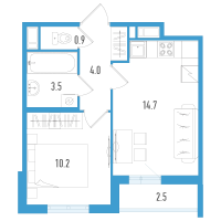 1 ккв № 62ж Корп.: 5 Уч. 18 , Секция 7  в ЖК AEROCITY