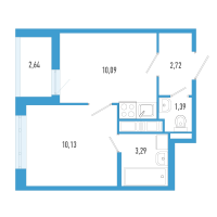 1 ккв № 63и Корп.: 7 Уч. 23 , Секция и  в ЖК AEROCITY