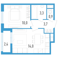 1 ккв № 84з Корп.: 6 Уч. 20 , Секция 8  в ЖК AEROCITY