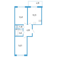 3 ккв (Евро) № 24а Корп.: 7 Уч. 23 , Секция а  в ЖК AEROCITY