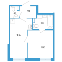 1 ккв № 7а Корп.: 7 Уч. 23 , Секция а  в ЖК AEROCITY