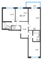 4 ккв (Евро) № 1б Корп.: 7 Уч. 23 , Секция б  в ЖК AEROCITY