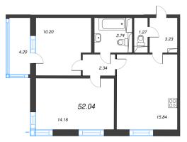 3 ккв (Евро) № 15в Корп.: 7 Уч. 23 , Секция в  в ЖК AEROCITY