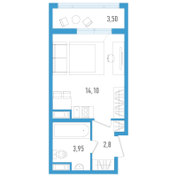 Студия № 58д Корп.: 6 Уч. 20 , Секция 5  в ЖК AEROCITY