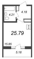 Студия № 38з Корп.: 2 Уч. 22 , Секция 8  в ЖК AEROCITY