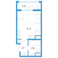 Студия № 62д Корп.: 6 Уч. 20 , Секция 5  в ЖК AEROCITY