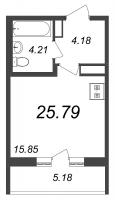 Студия № 43ж Корп.: 2 Уч. 22 , Секция 7  в ЖК AEROCITY