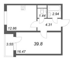 1 ккв № 70 Корп.: 4 , Секция 5  в ЖК АРО