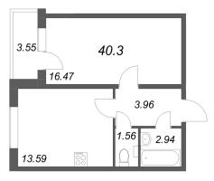 1 ккв № 67 Корп.: 4 , Секция 5  в ЖК АРО