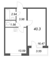1 ккв № 18 Корп.: 4 , Секция 2  в ЖК АРО