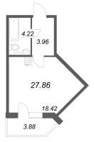Студия № 34 Корп.: 4 , Секция 3  в ЖК АРО