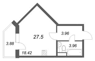 Студия № 55 Корп.: 4 , Секция 4  в ЖК АРО