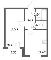 1 ккв № 7 Корп.: 4 , Секция 1  в ЖК АРО