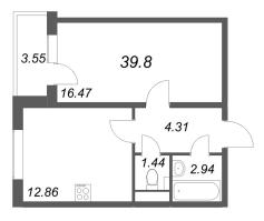 1 ккв № 71 Корп.: 4 , Секция 5  в ЖК АРО