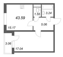 2 ккв (Евро) № 54 Корп.: 4 , Секция 4  в ЖК АРО