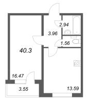 1 ккв № 3 Корп.: 4 , Секция 1  в ЖК АРО