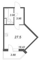 Студия № 38 Корп.: 4 , Секция 3  в ЖК АРО
