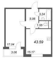 2 ккв (Евро) № 39 Корп.: 4 , Секция 3  в ЖК АРО