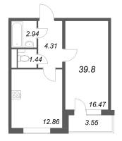 1 ккв № 22 Корп.: 4 , Секция 2  в ЖК АРО