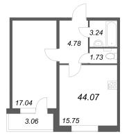 2 ккв (Евро) № 35 Корп.: 4 , Секция 3  в ЖК АРО
