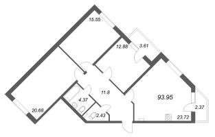 4 ккв (Евро) № 52 Корп.: 4 , Секция 4  в ЖК АРО
