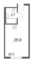 Студия № 1210 Корп.: 1 , Секция 1  в ЖК ARTSTUDIO M103