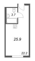 Студия № 1002 Корп.: 1 , Секция 1  в ЖК ARTSTUDIO M103