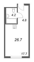 Студия № 510 Корп.: 1 , Секция 1  в ЖК ARTSTUDIO M103