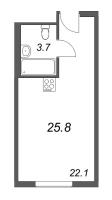 Студия № 410 Корп.: 1 , Секция 1  в ЖК ARTSTUDIO M103