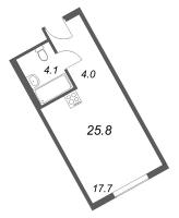 Студия № 1328 Корп.: 1 , Секция 1  в ЖК ARTSTUDIO M103