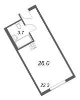 Студия № 1024 Корп.: 1 , Секция 1  в ЖК ARTSTUDIO M103