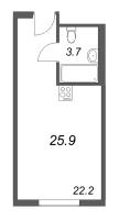 Студия № 1104 Корп.: 1 , Секция 1  в ЖК ARTSTUDIO M103