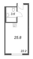 Студия № 1202 Корп.: 1 , Секция 1  в ЖК ARTSTUDIO M103