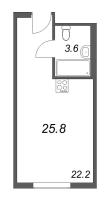 Студия № 912 Корп.: 1 , Секция 1  в ЖК ARTSTUDIO M103