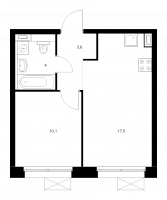 2 ккв (Евро) № 1.11.2 Корп.: 4 , Секция 1  в ЖК Аэронавт